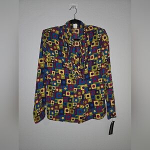 Colorful Geometric Pattern Blazer